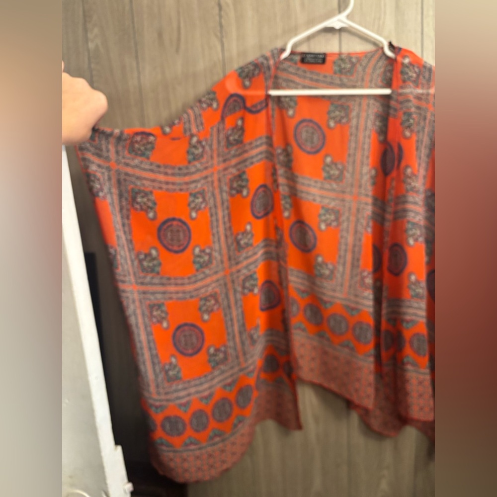 Papermoon Vibrant Orange Patterned Top - image 2